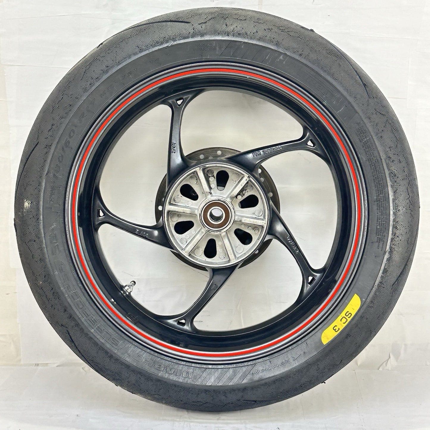 2013 - 2017 TRIUMPH DAYTONA 675R REAR WHEEL RIM BACK BRAKE DISC ROTOR TIRE BLACK
