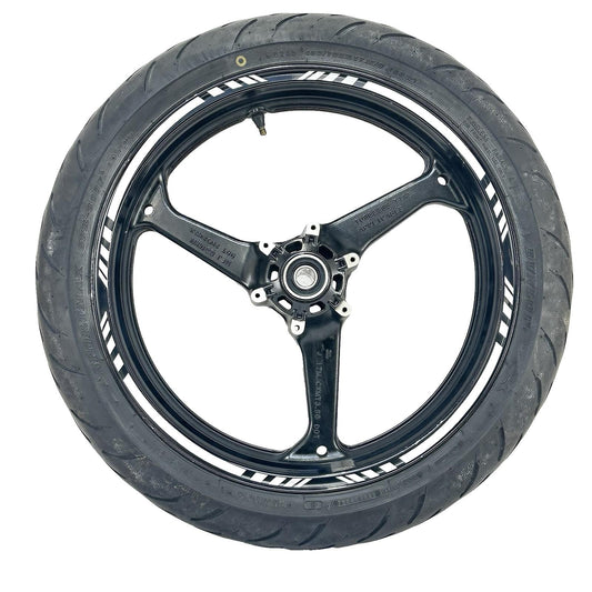 2007 - 2012 HONDA CBR600RR FRONT WHEEL RIM TIRE BLACK STOCK