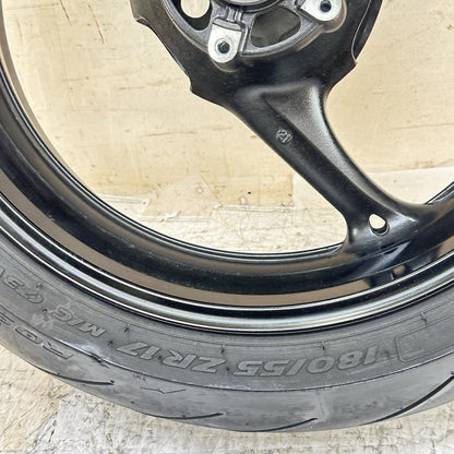 2011 - 2022 SUZUKI GSXR 600 GSXR 750 REAR WHEEL BACK RIM TIRE RUBBER BLACK OEM