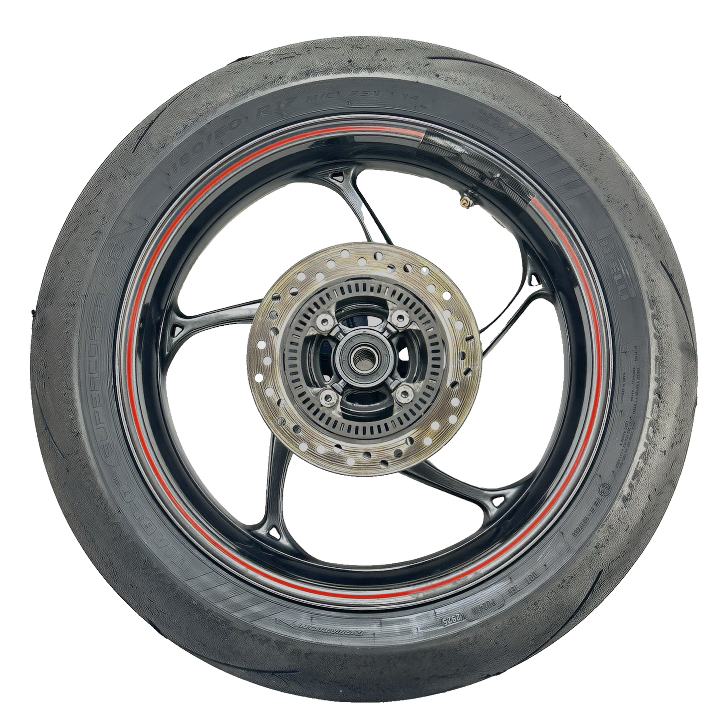 2013 - 2017 TRIUMPH DAYTONA 675R REAR WHEEL RIM BACK BRAKE DISC ROTOR TIRE BLACK