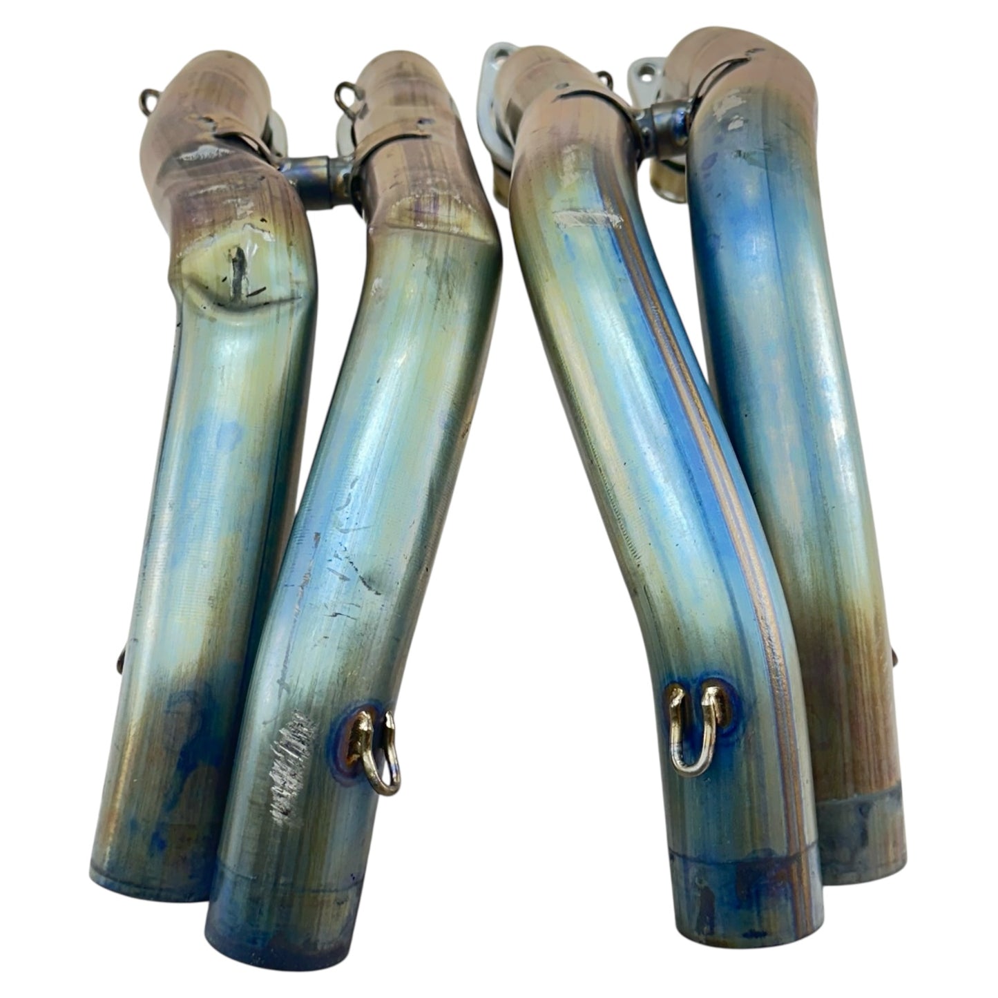 2005 2006 SUZUKI GSXR 1000 EXHAUST HEADER MANIFOLD MID PIPE SET AFTERMARKET *DENTED*