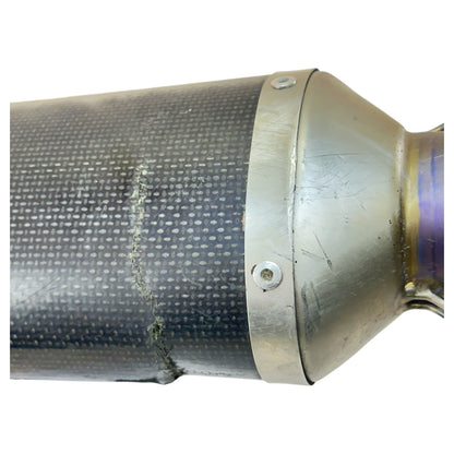 2005 2006 SUZUKI GSXR 1000 EXHAUST MUFFLER MID PIPE AKRAPOVIC *DENTED/SCUFFED*