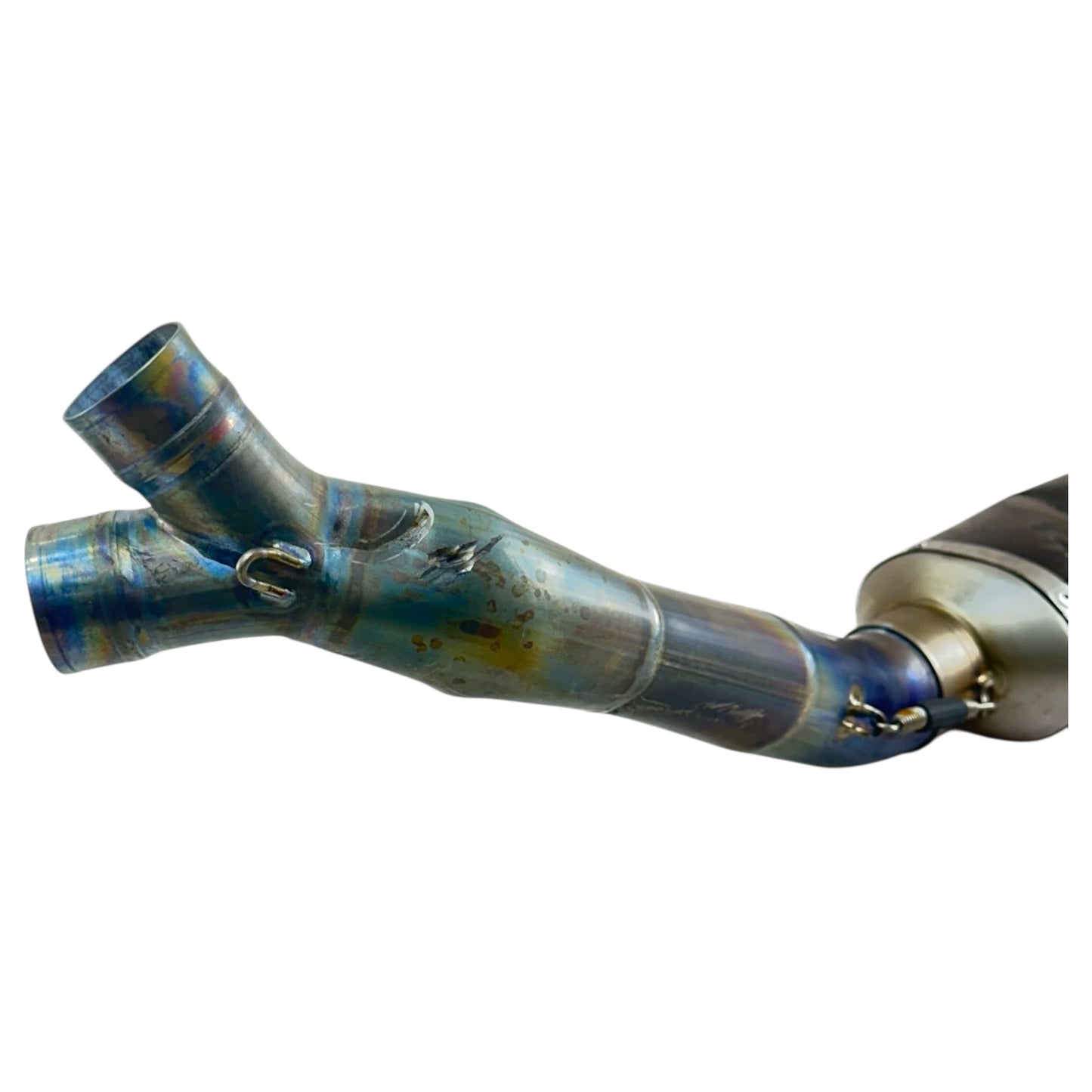 2005 2006 SUZUKI GSXR 1000 EXHAUST MUFFLER MID PIPE AKRAPOVIC *DENTED/SCUFFED*