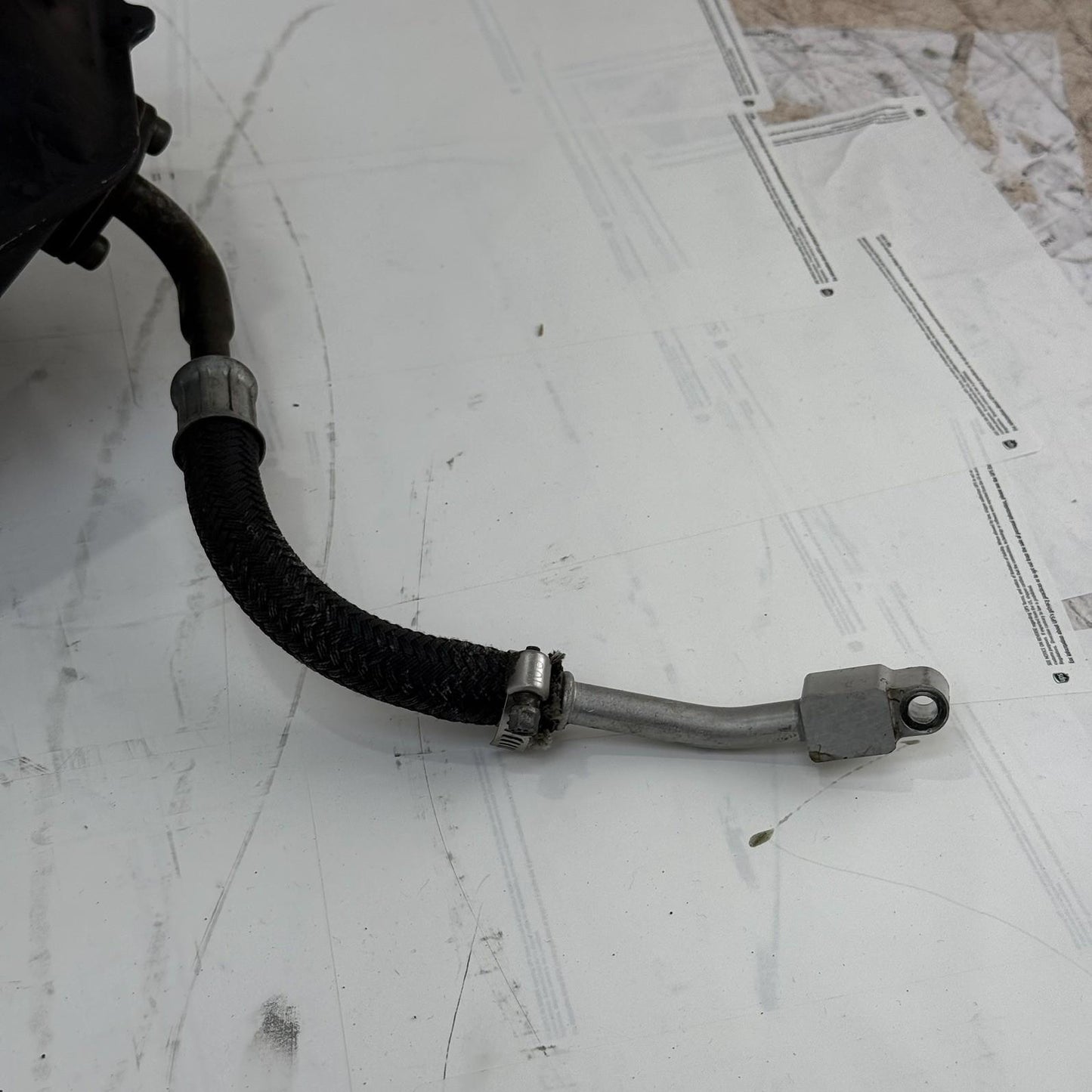 2004 - 2009 YAMAHA YFZ450 OIL TANK Recovery Expansion Reservoir Line Dip