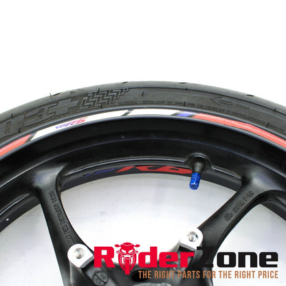 2008 - 2016 YAMAHA YZF R6 FRONT WHEEL RIM MICHELIN TIRE BLACK *SLIGHT BENT*