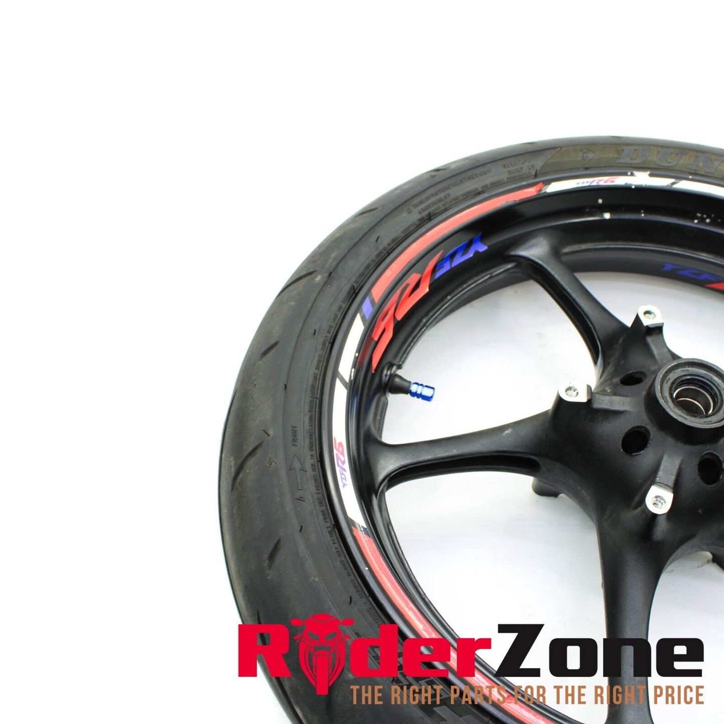 2008 - 2016 YAMAHA YZF R6 FRONT WHEEL RIM MICHELIN TIRE BLACK *SLIGHT BENT*