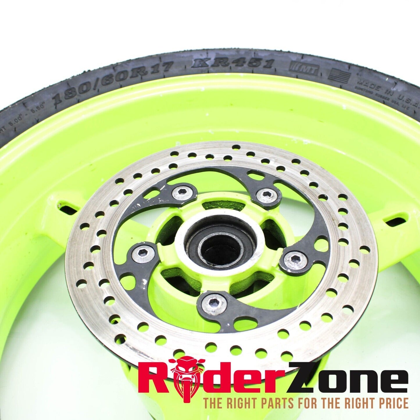 2004 2005 SUZUKI GSXR600 GSXR750 WHEEL SET FRONT & REAR GREEN / BLACK RIMS TRACK