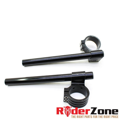2007 2008 SUZUKI GSXR1000 HANDLE BAR BLACK TRACK READY CLIP ONS ADJUSTABLE