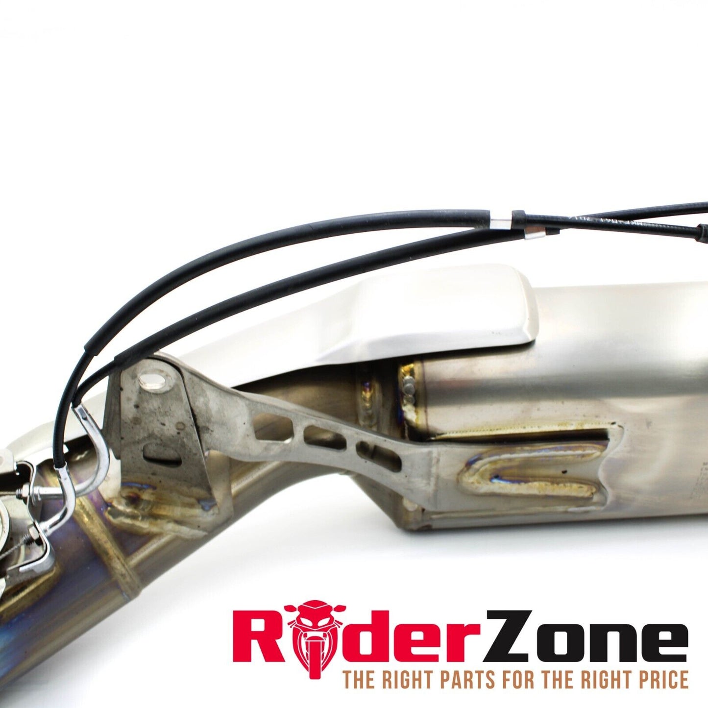 2017 - 2019 HONDA CBR1000RR EXHAUST SILVER MUFFLER END PIPE GUARD CABLES STOCK