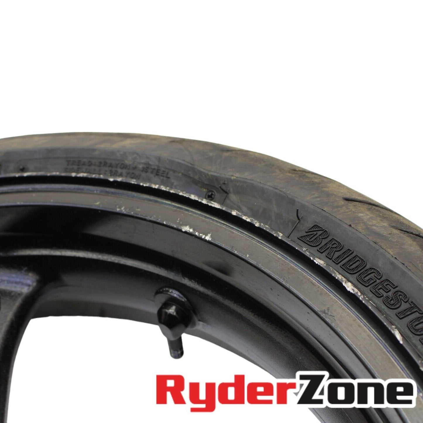 2006 2007 SUZUKI GSXR600 GSXR750 FRONT WHEEL RIM BLACK RIM TIRE *SLIGHT DENT*