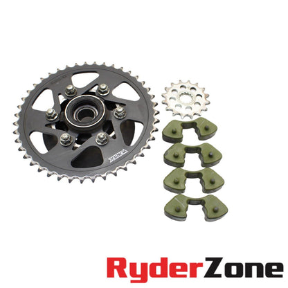 2013 - 2018 KAWASAKI NINJA ZX6R VORTEX COJINETES DE BUJE DE PIÑÓN NEGROS TRASERO Y DELANTERO 