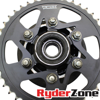 2013 - 2018 KAWASAKI NINJA ZX6R VORTEX COJINETES DE BUJE DE PIÑÓN NEGROS TRASERO Y DELANTERO 