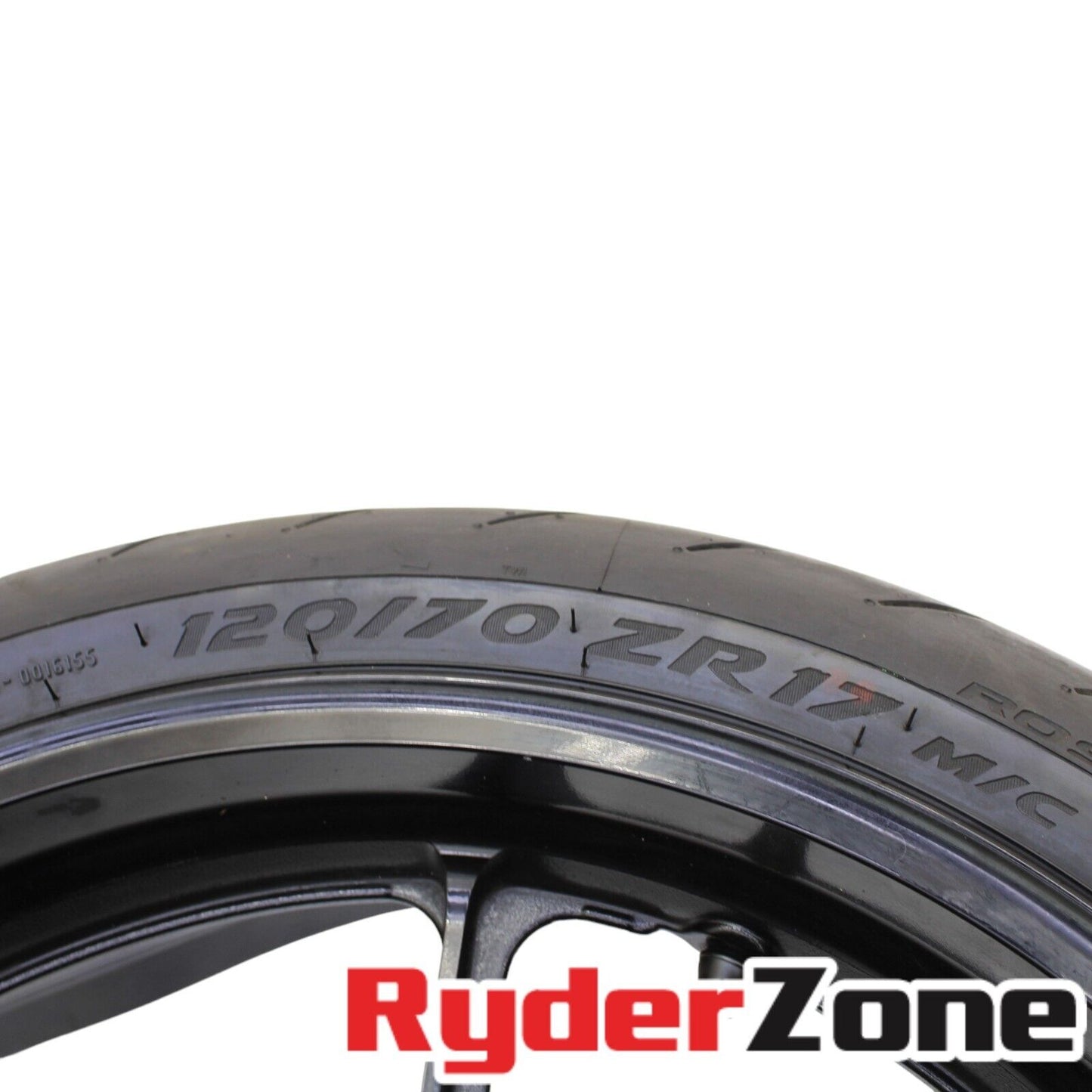 2022 2023 SUZUKI HAYABUSA FRONT WHEEL RIM PIRELLI TIRE *BENT* BLACK STOCK