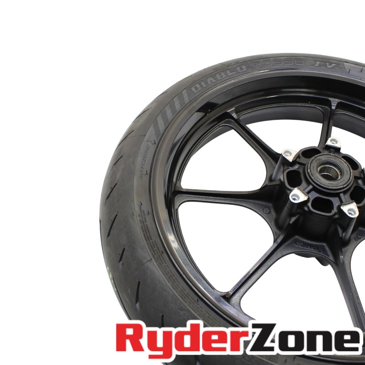 2022 2023 SUZUKI HAYABUSA FRONT WHEEL RIM PIRELLI TIRE *BENT* BLACK STOCK