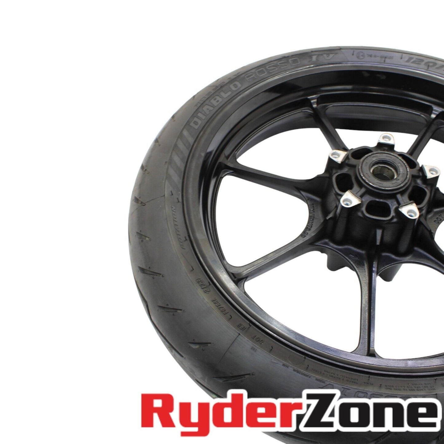 2022 2023 SUZUKI HAYABUSA FRONT WHEEL RIM PIRELLI TIRE *BENT* BLACK STOCK