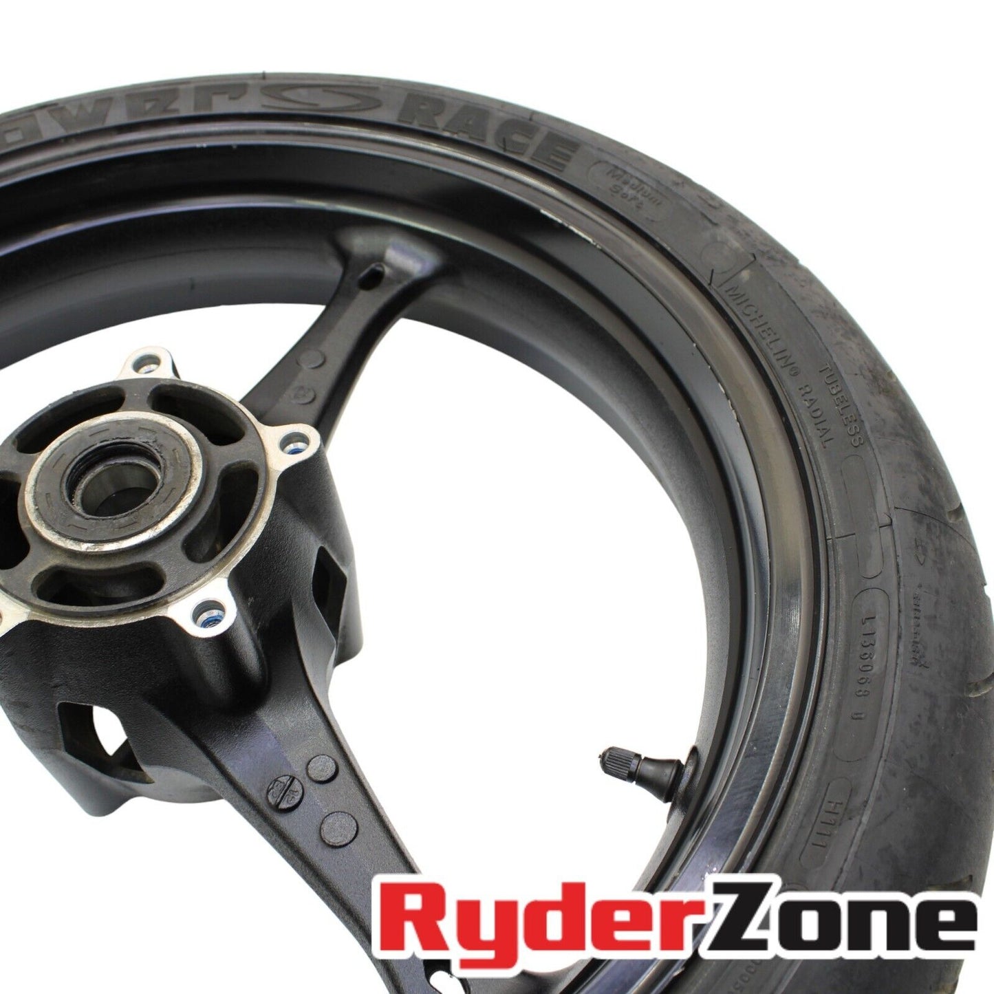 2005 - 2008 SUZUKI GSXR 1000 FRONT WHEEL RIM BLACK STRAIGHT MICHELIN TIRE