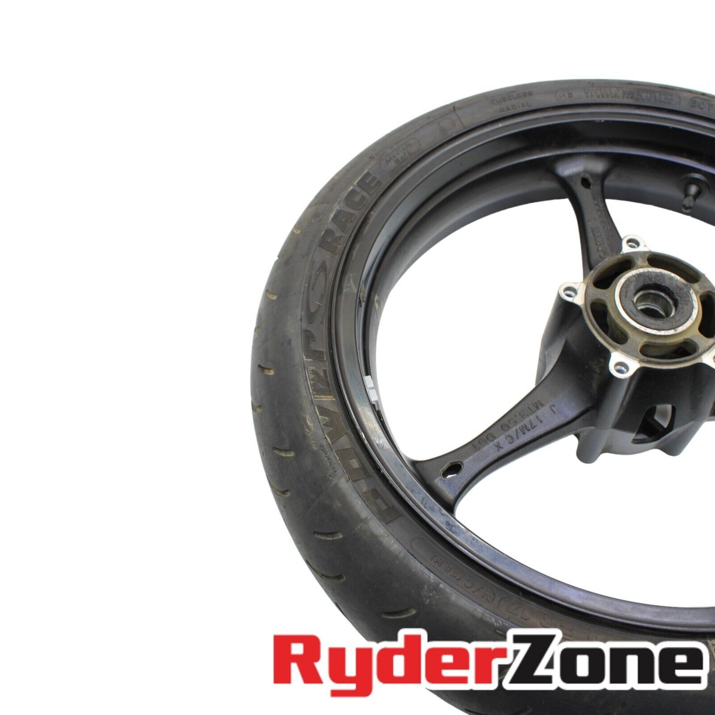 2005 - 2008 SUZUKI GSXR 1000 FRONT WHEEL RIM BLACK STRAIGHT MICHELIN TIRE