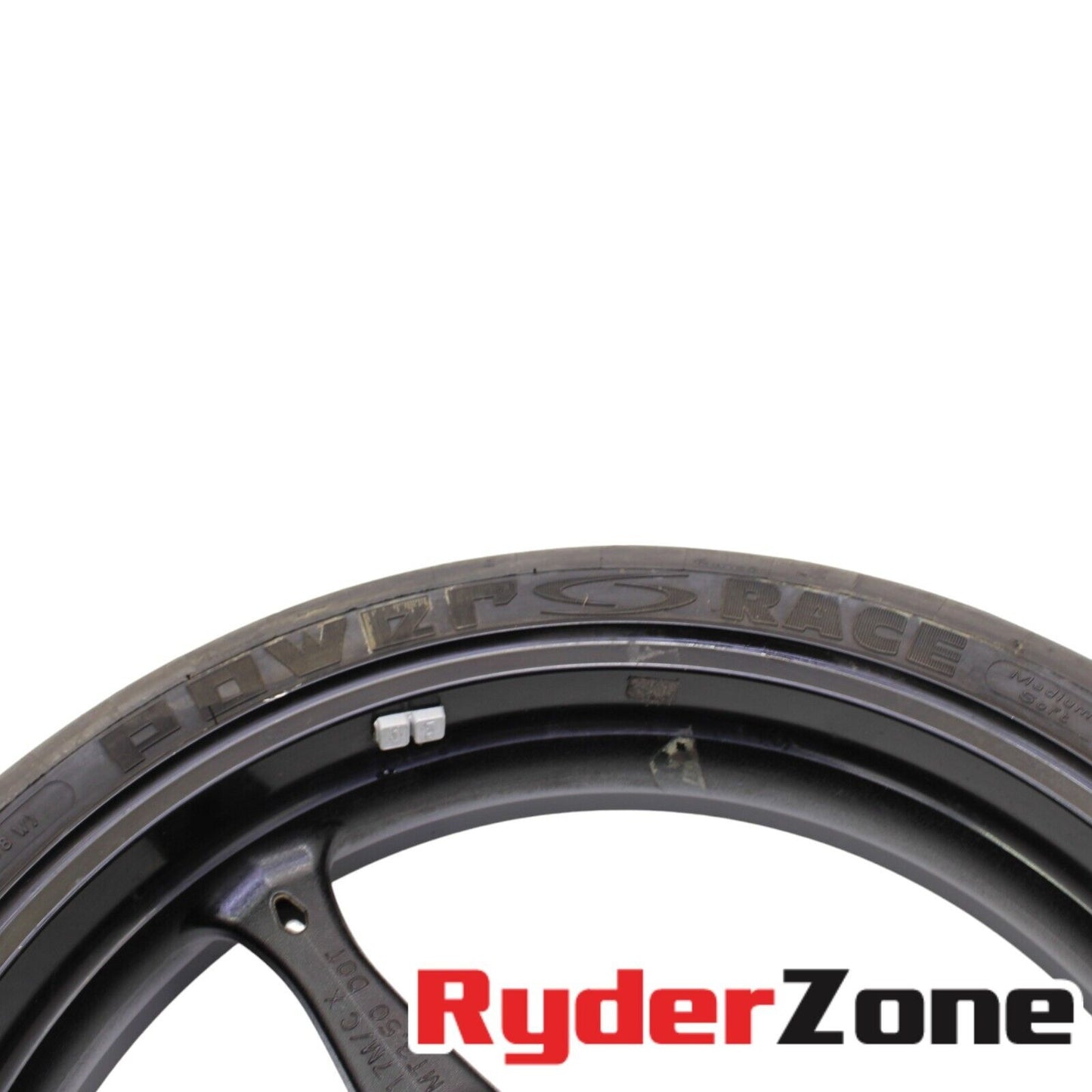 2005 - 2008 SUZUKI GSXR 1000 FRONT WHEEL RIM BLACK STRAIGHT MICHELIN TIRE