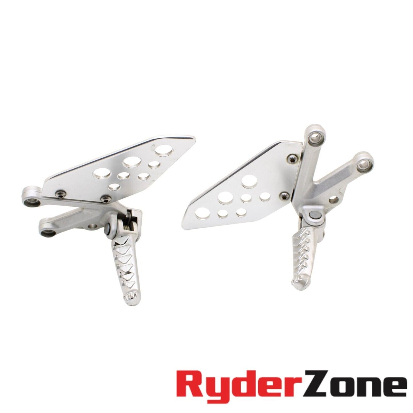 2004 - 2010 APRILIA RSV1000R REARSET SET LEFT RIGHT SIDE FOOT GUARD SILVER STOCK