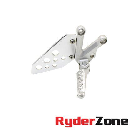 2004 - 2010 APRILIA RSV1000R REARSET SET LEFT RIGHT SIDE FOOT GUARD SILVER STOCK
