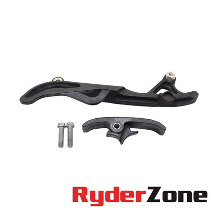 2016 - 2022 KTM 250 SXF CUBIERTA DE PIÑÓN PERNOS DE GUÍA DE CADENA PLÁSTICO NEGRO SUPERIOR 
