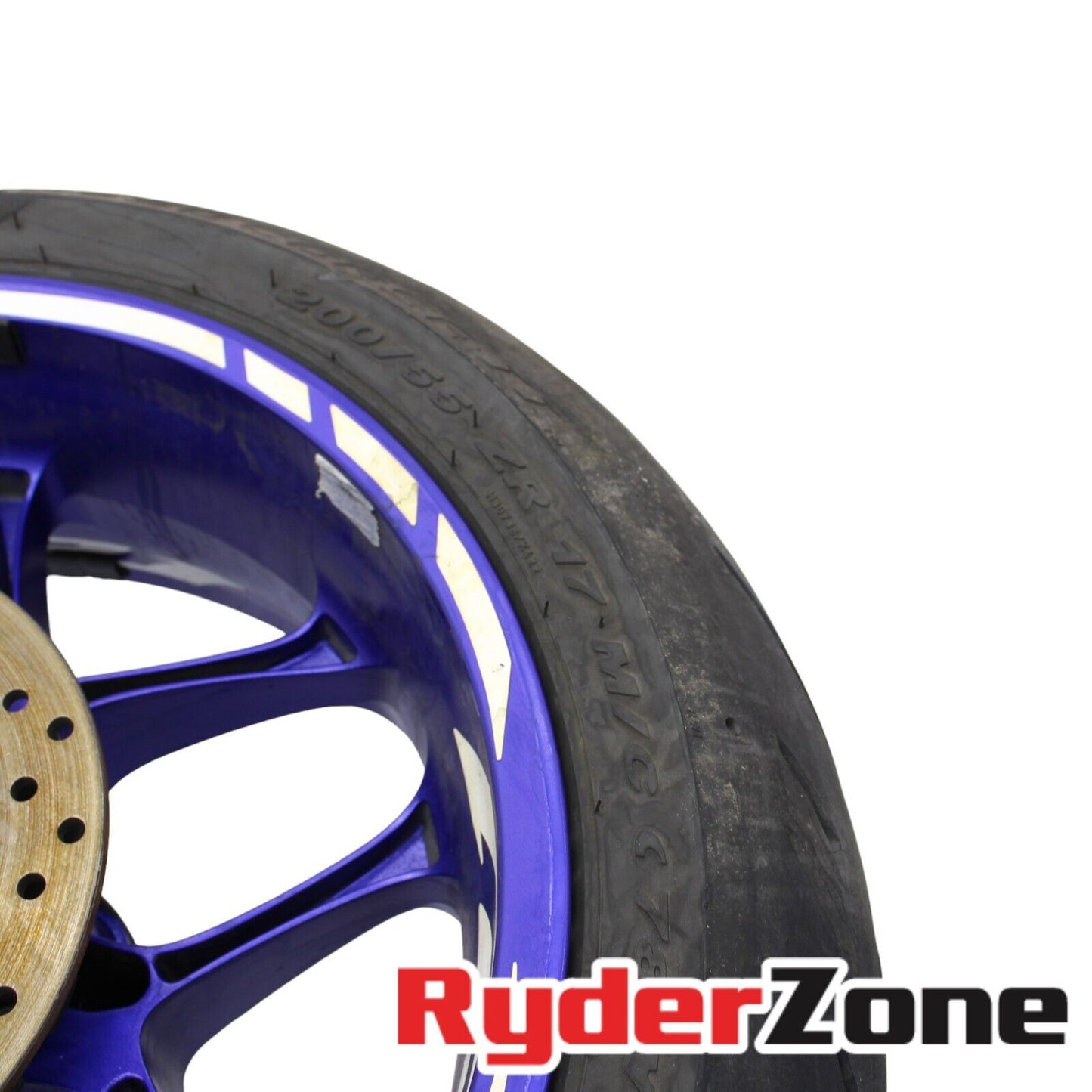 2020 - 2024 YAMAHA YZF R1 REAR WHEEL BACK PIRELLI TIRE BLUE RIM ROTOR STRAIGHT