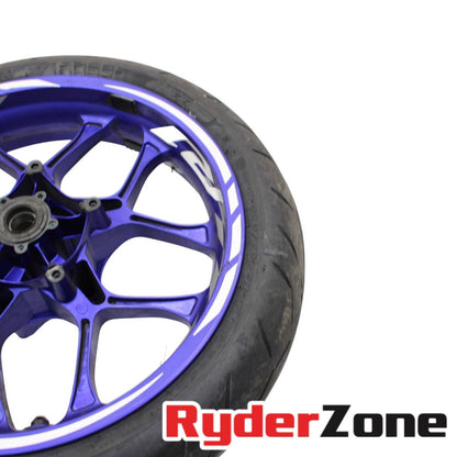 2015 - 2024 YAMAHA YZF R1 R1M FRONT WHEEL RIM STRAIGHT BLUE *SMALL SCUFF* STOCK