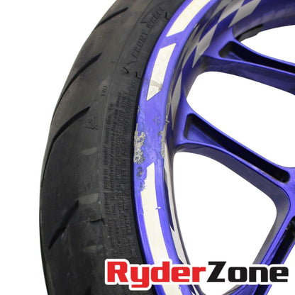 2015 - 2024 YAMAHA YZF R1 R1M FRONT WHEEL RIM STRAIGHT BLUE *SMALL SCUFF* STOCK