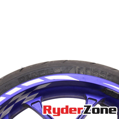 2015 - 2024 YAMAHA YZF R1 R1M FRONT WHEEL RIM STRAIGHT BLUE *SMALL SCUFF* STOCK