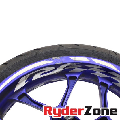 2015 - 2024 YAMAHA YZF R1 R1M FRONT WHEEL RIM STRAIGHT BLUE *SMALL SCUFF* STOCK