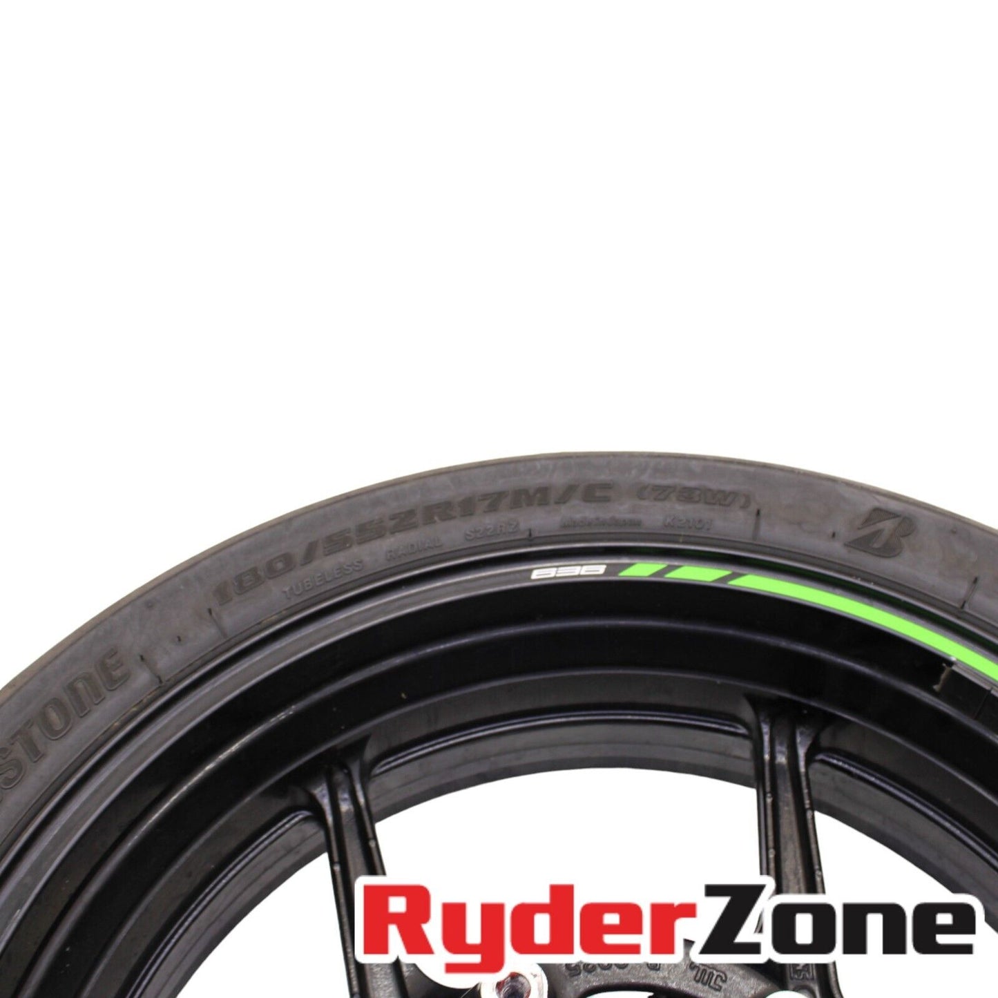 2019 - 2023 KAWASAKI NINJA ZX6R REAR WHEEL BLACK RIM STRAIGHT BRIDGESTONE TIRE