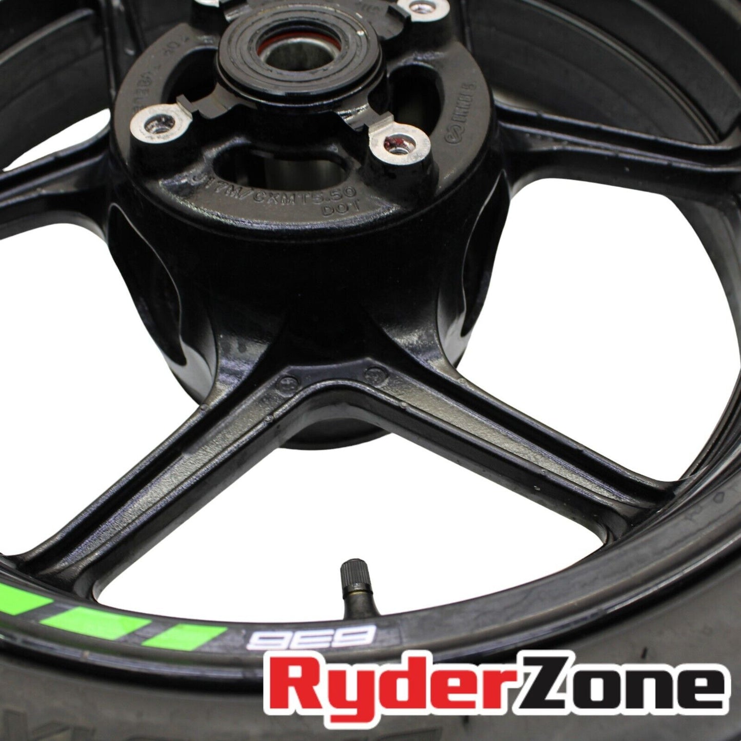 2019 - 2023 KAWASAKI NINJA ZX6R REAR WHEEL BLACK RIM STRAIGHT BRIDGESTONE TIRE