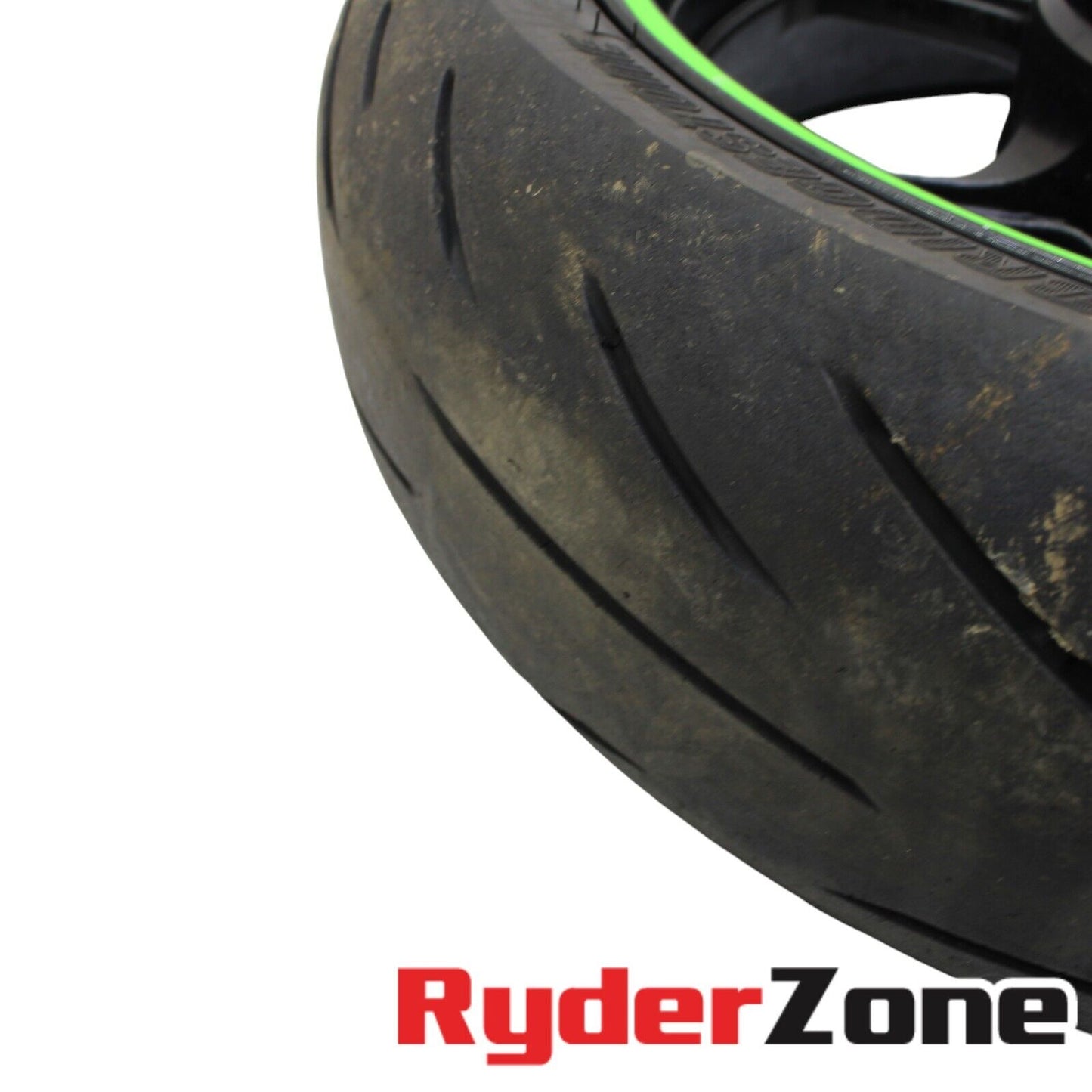 2019 - 2023 KAWASAKI NINJA ZX6R REAR WHEEL BLACK RIM STRAIGHT BRIDGESTONE TIRE