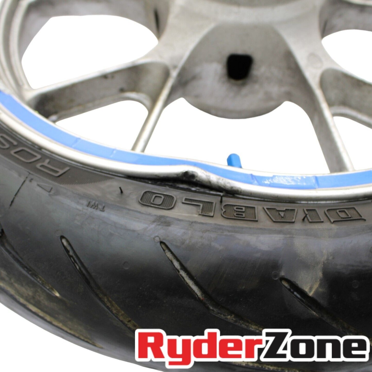 2006 - 2011 KAWASAKI NINJA ZX14 FRONT WHEEL RIM W TIRE *DAMAGED* STOCK