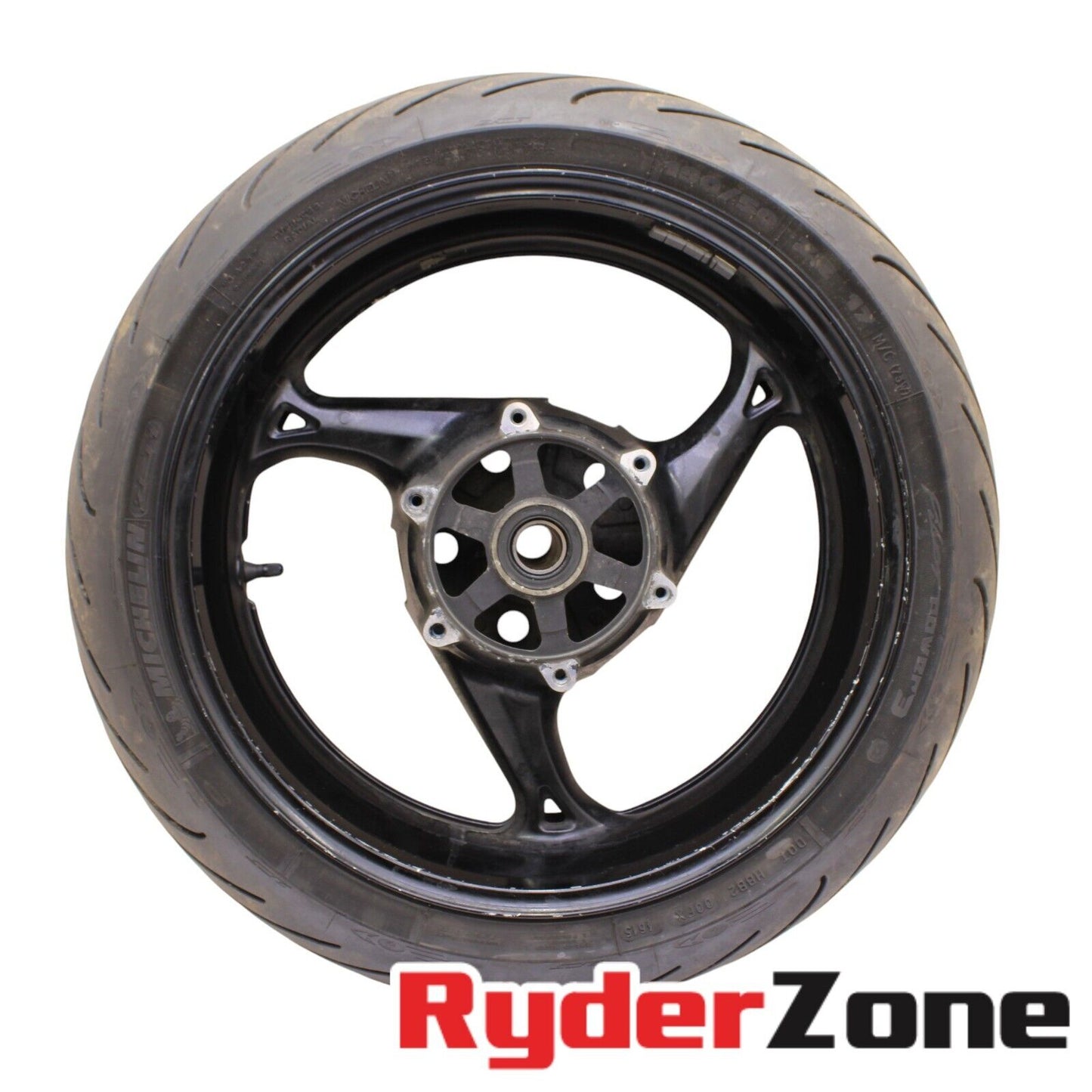 2008 - 2020 SUZUKI HAYABUSA REAR WHEEL BACK RIM BLACK MICHELIN TIRE STRAIGHT