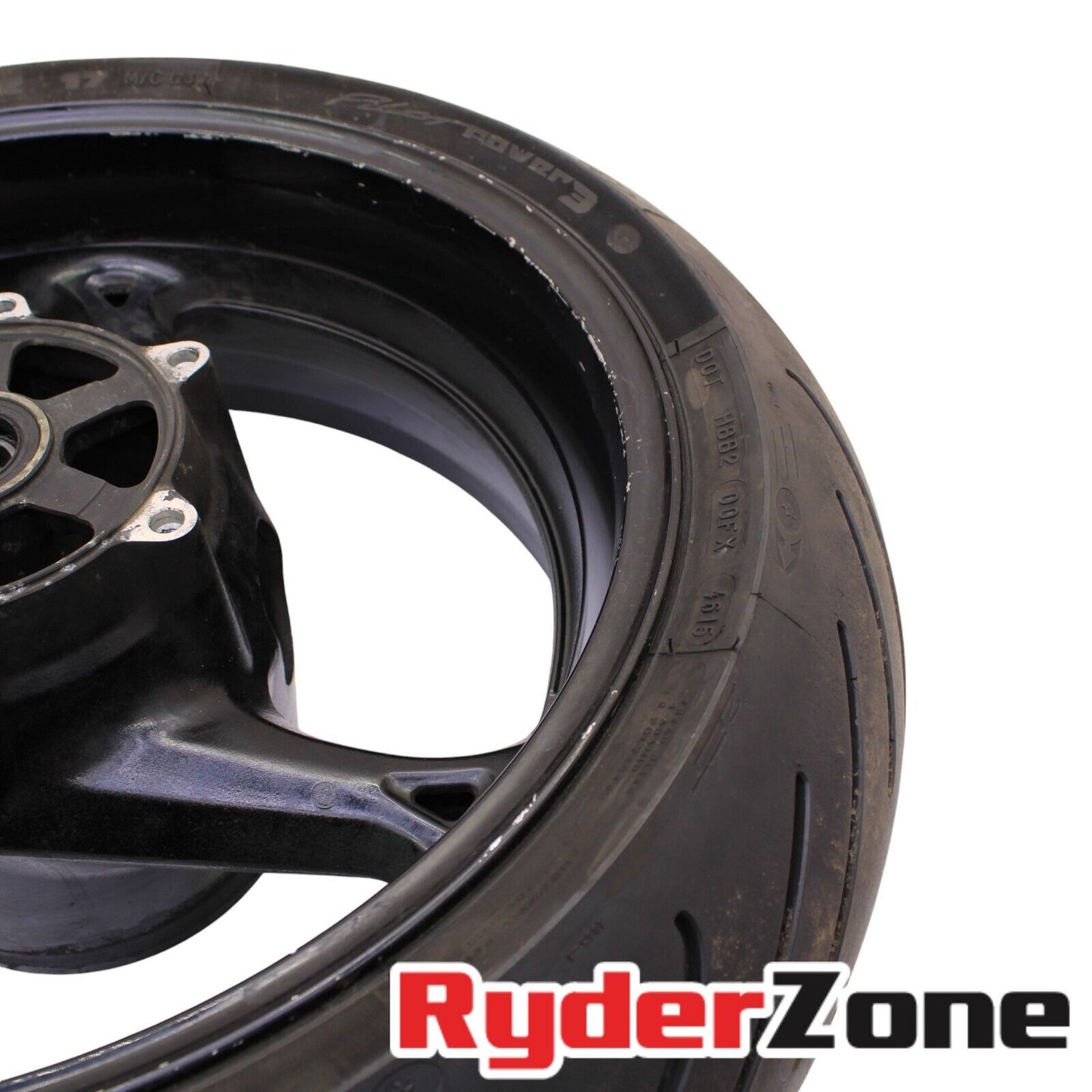 2008 - 2020 SUZUKI HAYABUSA REAR WHEEL BACK RIM BLACK MICHELIN TIRE STRAIGHT