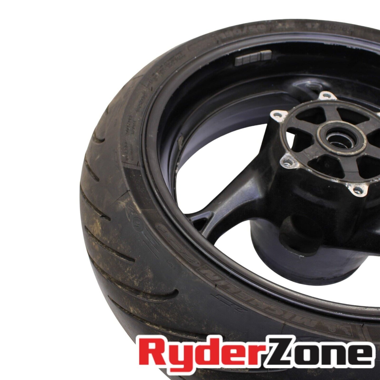 2008 - 2020 SUZUKI HAYABUSA REAR WHEEL BACK RIM BLACK MICHELIN TIRE STRAIGHT