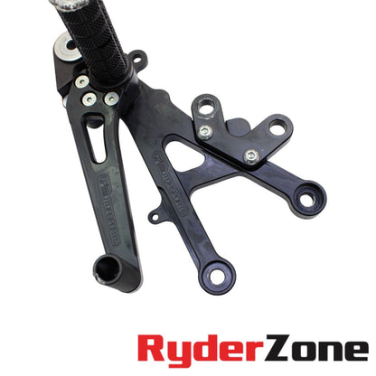 2006 2007 YAMAHA YZF R6 CFM REARSETS RIGHT LEFT REAR SET DRIVER FOOT PEGS BLACK