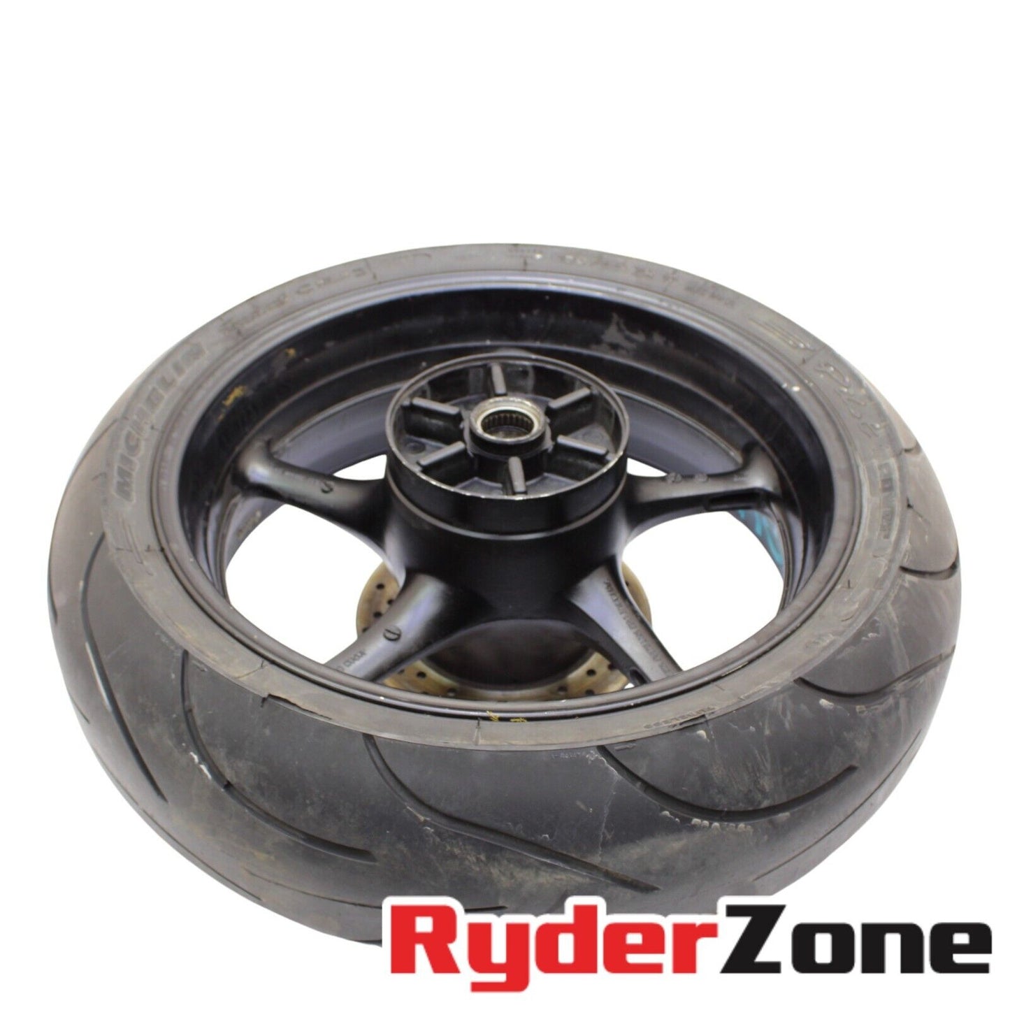 2003 - 2012 YAMAHA YZF R6 R6R REAR WHEEL STRAIGHT BACK RIM WITH MICHELIN TIRE