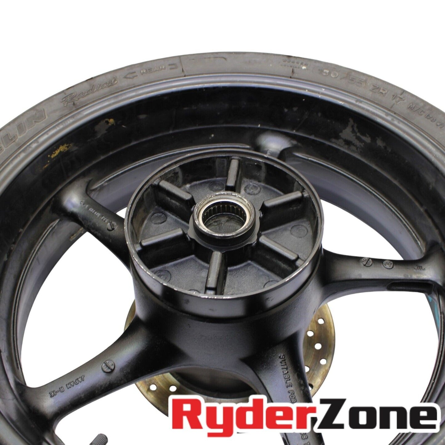 2003 - 2012 YAMAHA YZF R6 R6R REAR WHEEL STRAIGHT BACK RIM WITH MICHELIN TIRE