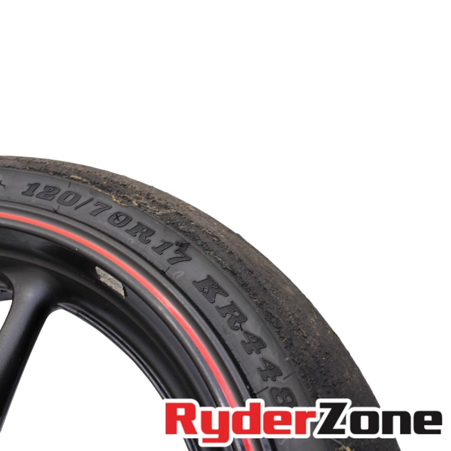 2003 - 2012 YAMAHA YZF R6 FRONT WHEEL STRAIGHT RIM BLACK TRACK TIRE DUNLOP