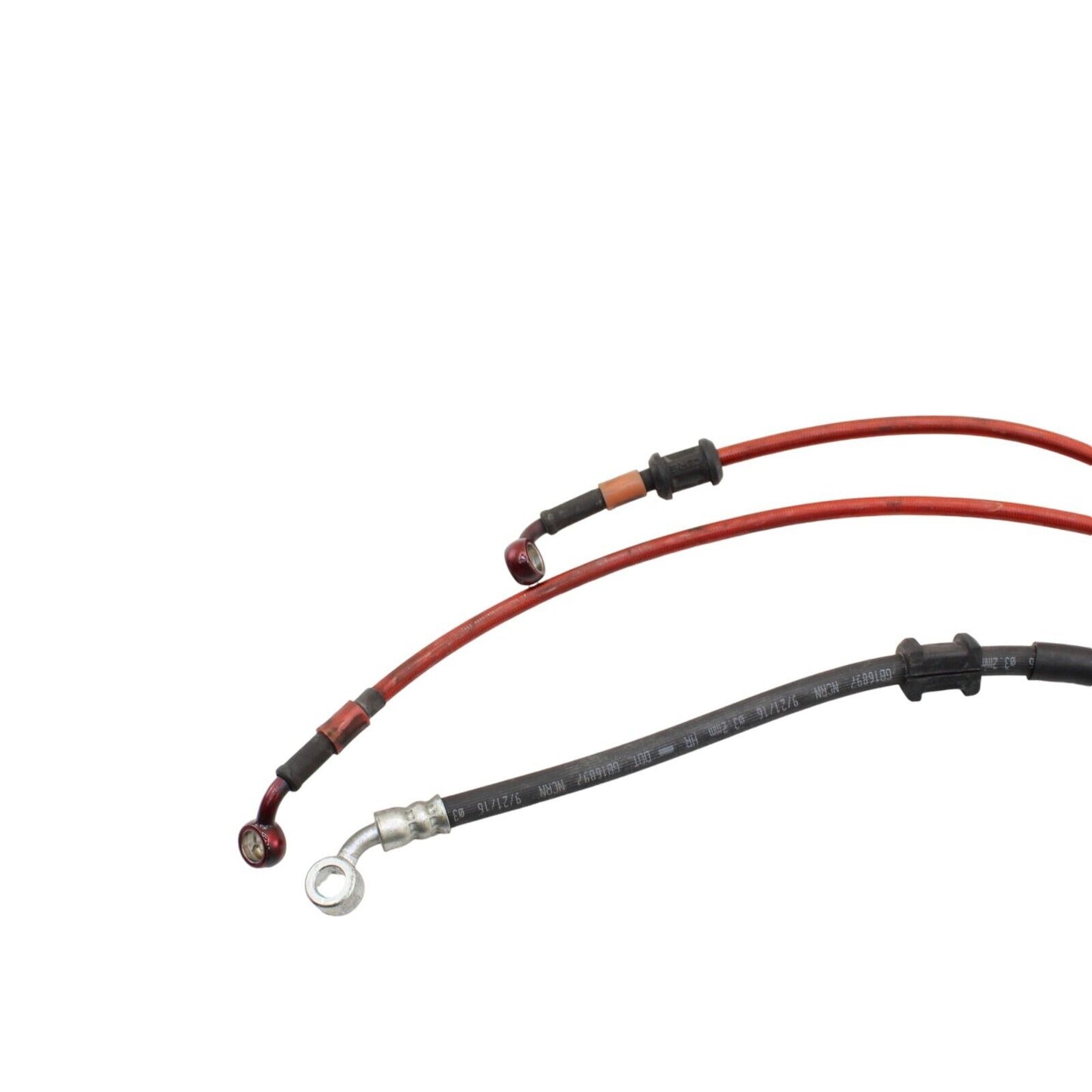 2011 - 2022 SUZUKI GSXR600 GSXR750 FRONT BRAKE LINE RED CORE BRAIDED STEEL