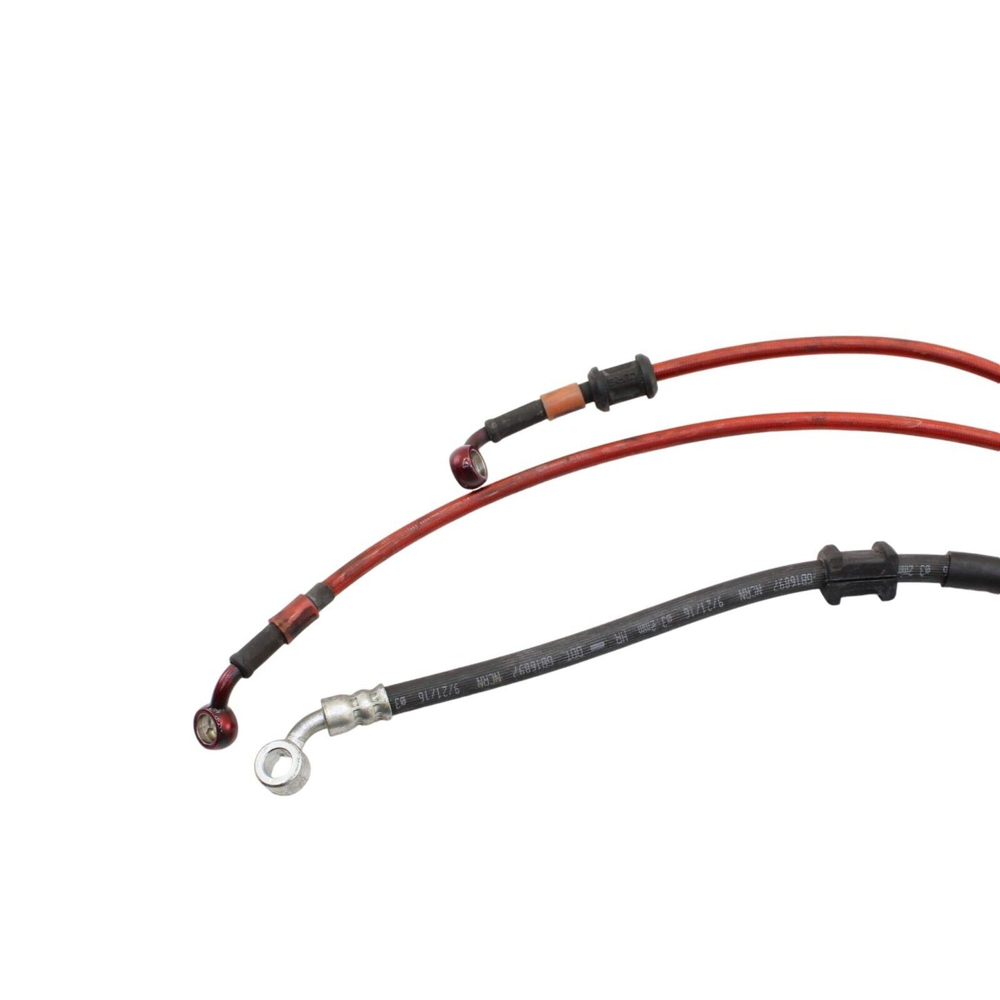 2011 - 2022 SUZUKI GSXR600 GSXR750 FRONT BRAKE LINE RED CORE BRAIDED STEEL