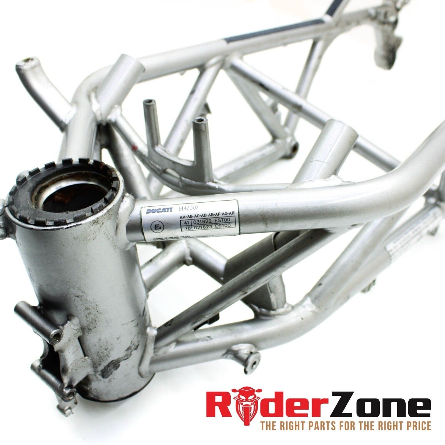 2003 - 2006 DUCATI 999 999S FRAME MAIN CHASSIS SILVER STOCK STRAIGHT