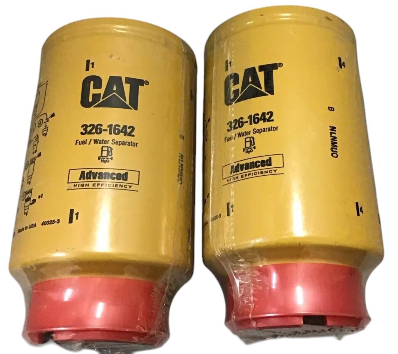 LOT OF 2 OEM CAT 326-1642 FUEL/WATER SEPARATOR (b411)