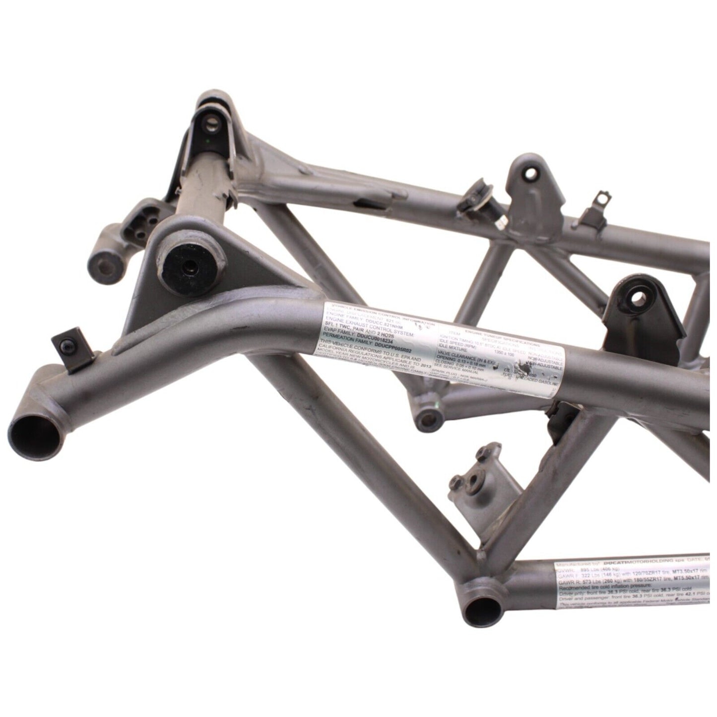 2013 -2015 DUCATI HYPERMOTARD FRAME SILVER TUBE CHASSIS STRAIGHT