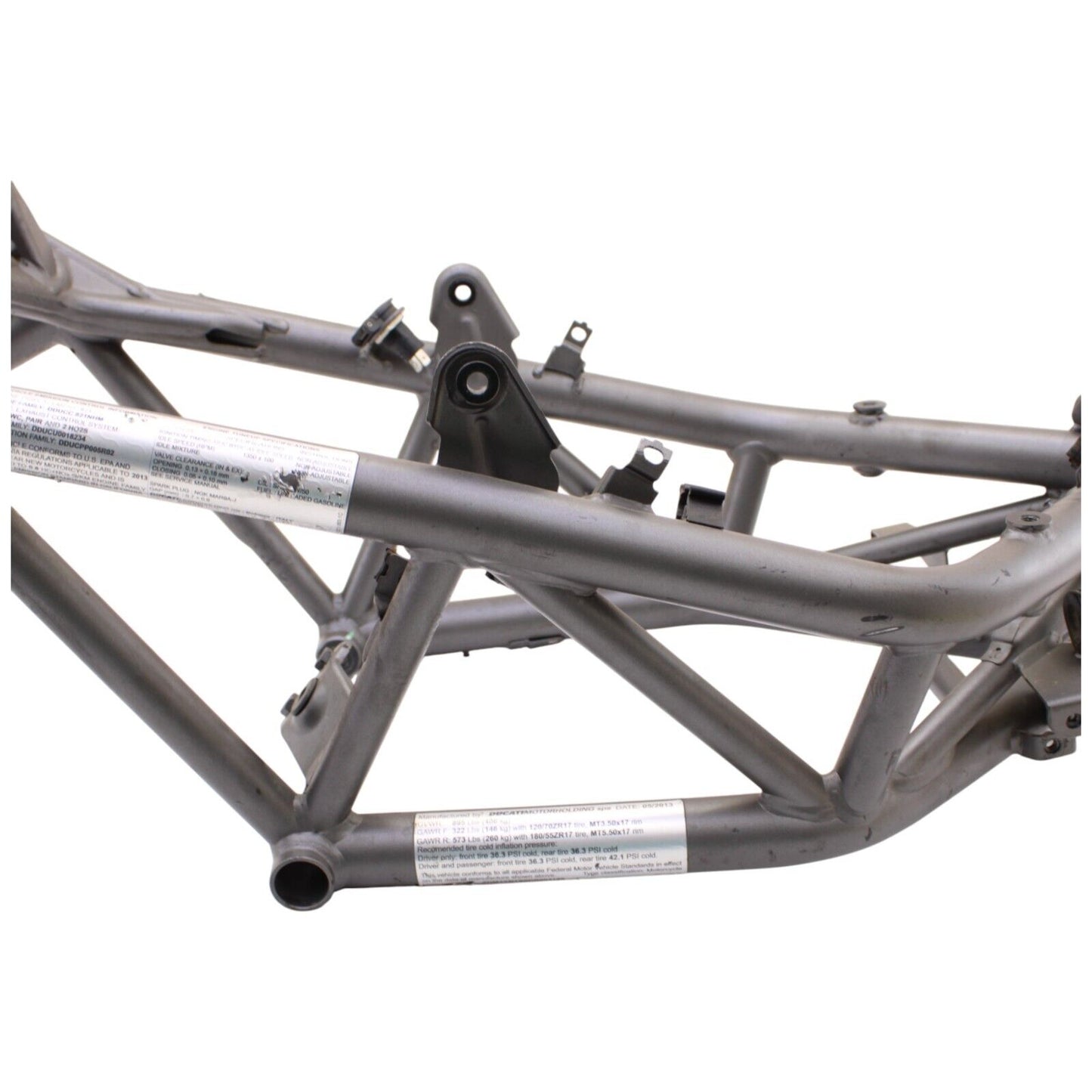 2013 -2015 DUCATI HYPERMOTARD FRAME SILVER TUBE CHASSIS STRAIGHT