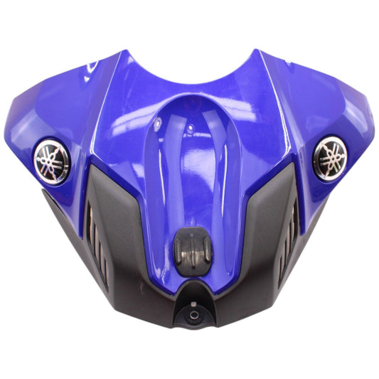 2015 - 2024 YAMAHA YZF R1 GAS TANK FAIRING FUEL COWL PLASTIC TRIM BLUE *CRACKED*