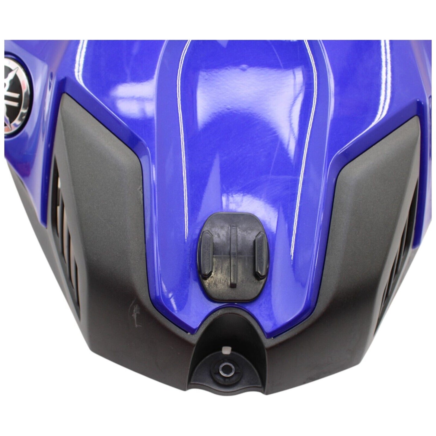 2015 - 2024 YAMAHA YZF R1 GAS TANK FAIRING FUEL COWL PLASTIC TRIM BLUE *CRACKED*