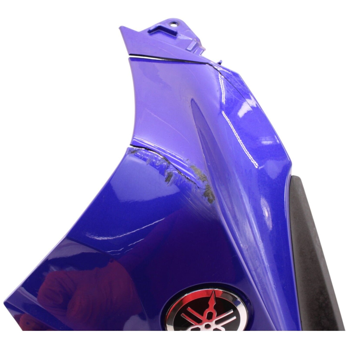 2015 - 2024 YAMAHA YZF R1 GAS TANK FAIRING FUEL COWL PLASTIC TRIM BLUE *CRACKED*